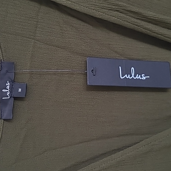 Lulu's olive green wrap dress - Picture 2 of 7